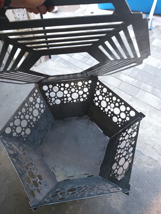 Palenisko grill hexagonalne składane 5 rodzai z rusztem