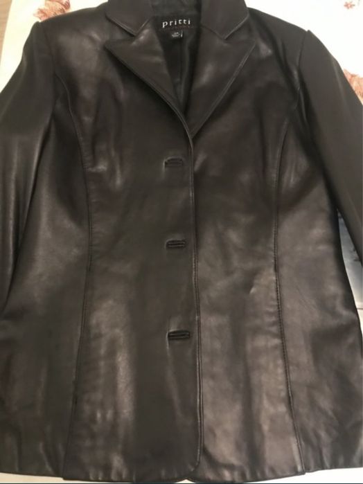 Пиджак кожаный женский новый