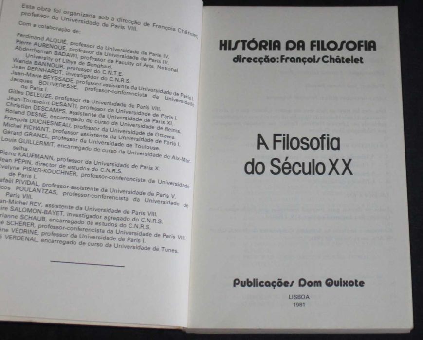 Livro A Filosofia do Século XX François Châtelet
