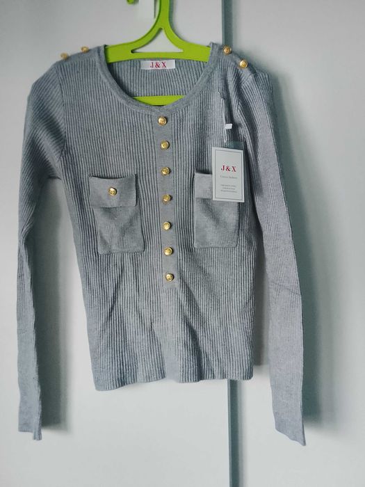 Bluzka prążek damska szara rozmiar uniwersalny