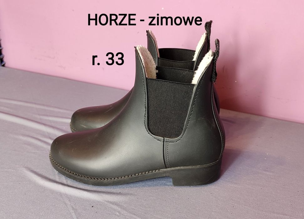 Zimowe dziecięce sztyblety HORZE - ocieplane, gumowe - rozmiar 33