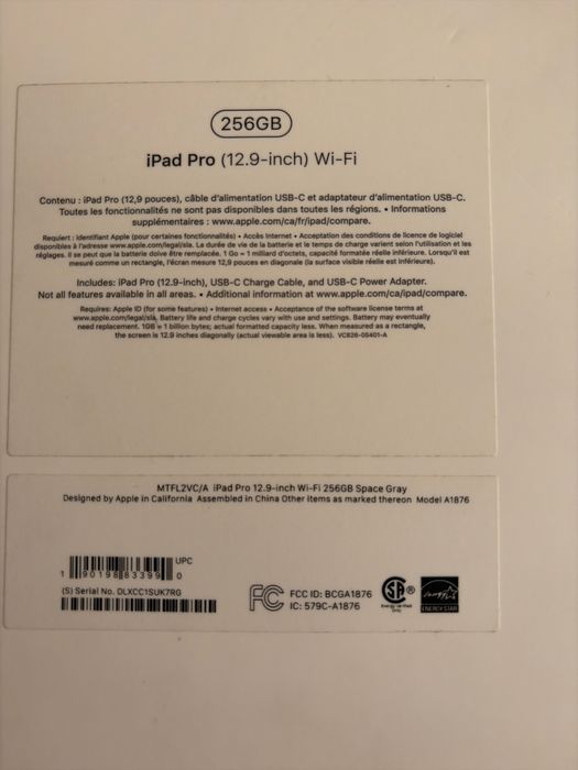 Планшет  iPad Pro(12-9- inch) Wi-Fi. 256 GB.