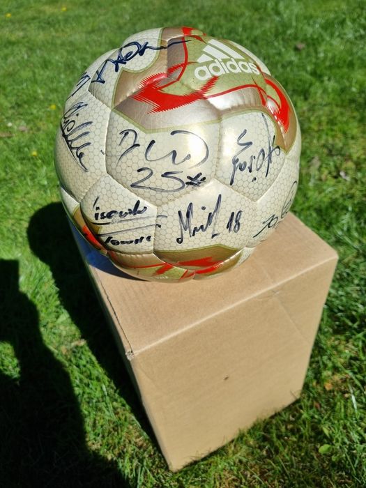 Piłka kolekcjonarska z autografami Marcin Robak i inni RTS Widzew Łódź