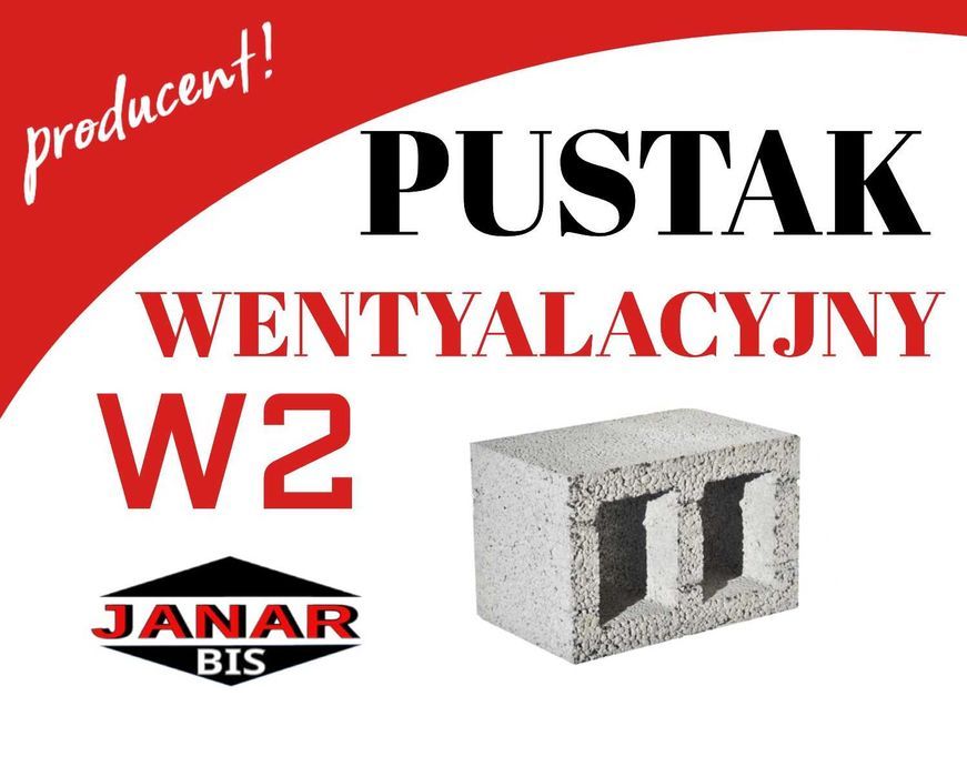 Komin,pustak wentylacyjny,wentylacja W2 - produkcja JANAR BIS
