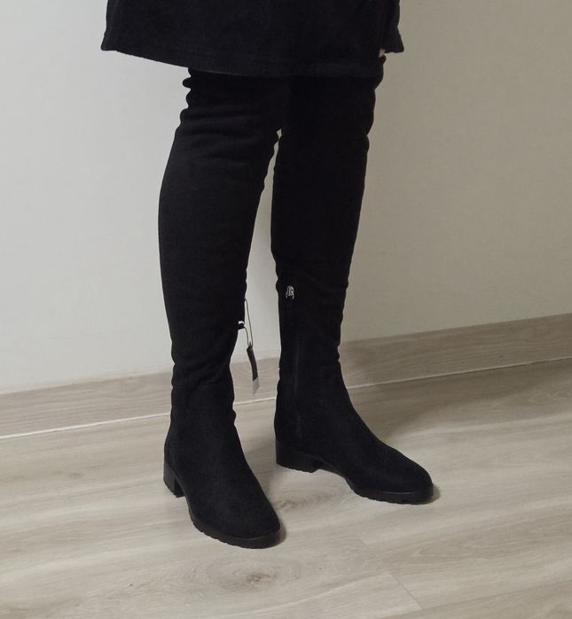 Високі чоботи - ботфорти zara. р. 35.