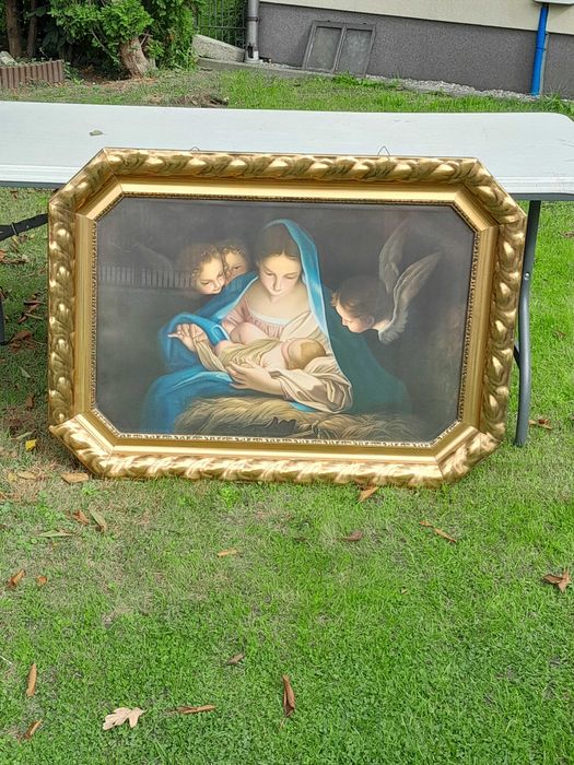 Piękny obraz i rama-dewocjonalia-św.Maria