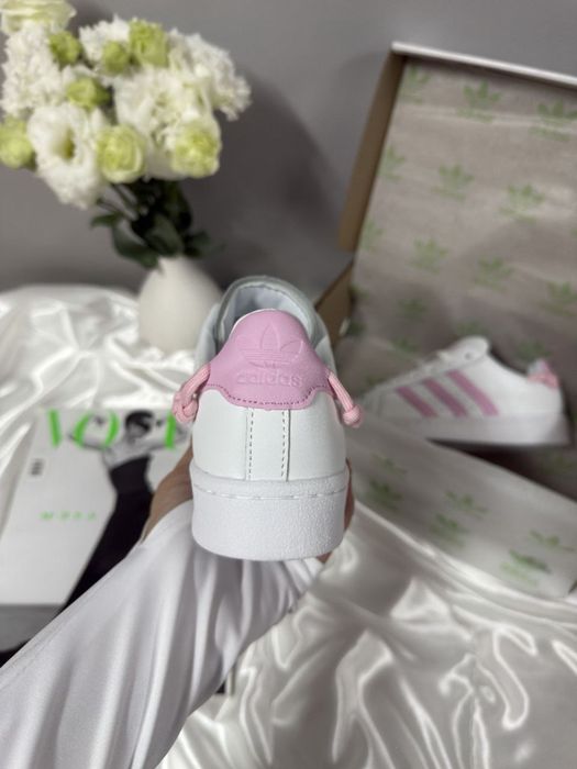 Жіночі кросівки Adidas Superstar Knotted Rope White Clear Pink адідас суперстар