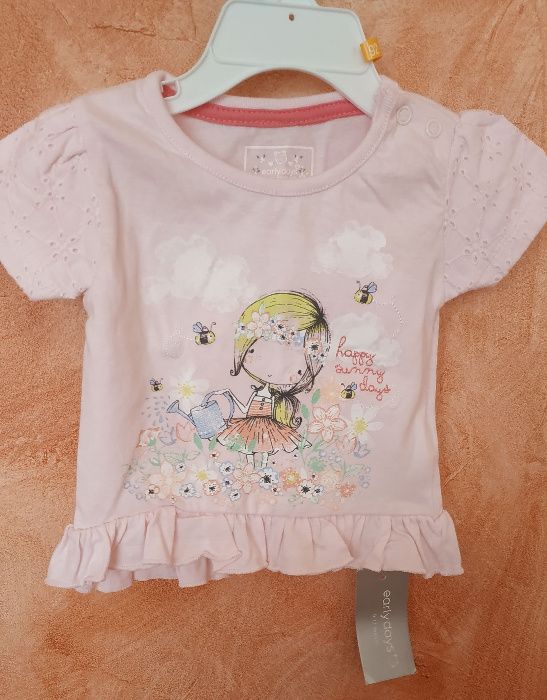 Nowa bluzeczka z krótkim rękawkiem 68 cm Primark