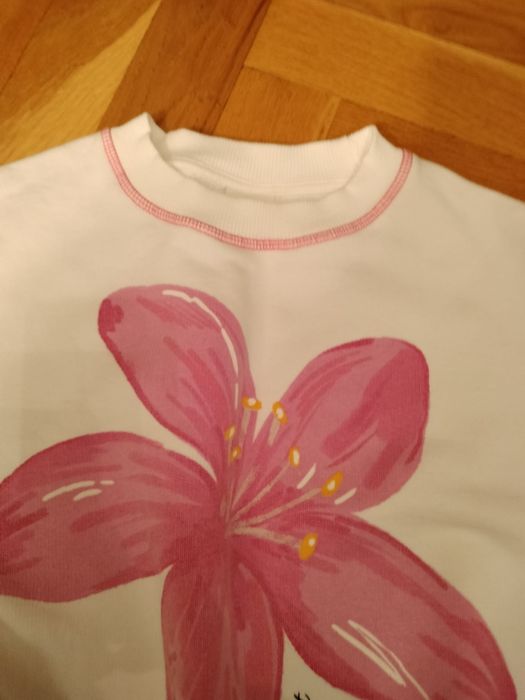 Dres Zara biało różowy 152