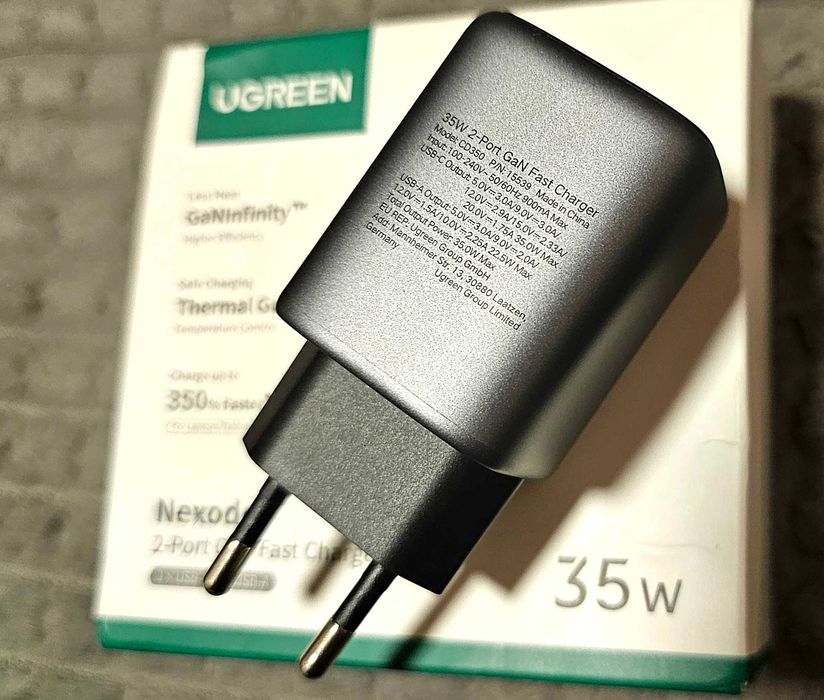 Продам ускоренную Nexod сертифицированную GaN зарядку от Ugreen 35W
