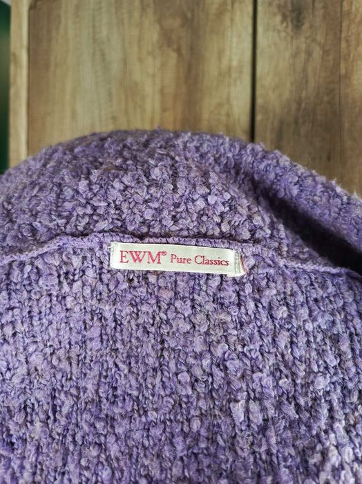 EWM kardigan damski fioletowy wool alpaca cozy 44 XXL