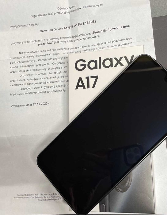 Smartfon SAMSUNG Galaxy A17 5G 4/128GB 6.7" 90Hz Czarny SM-A176