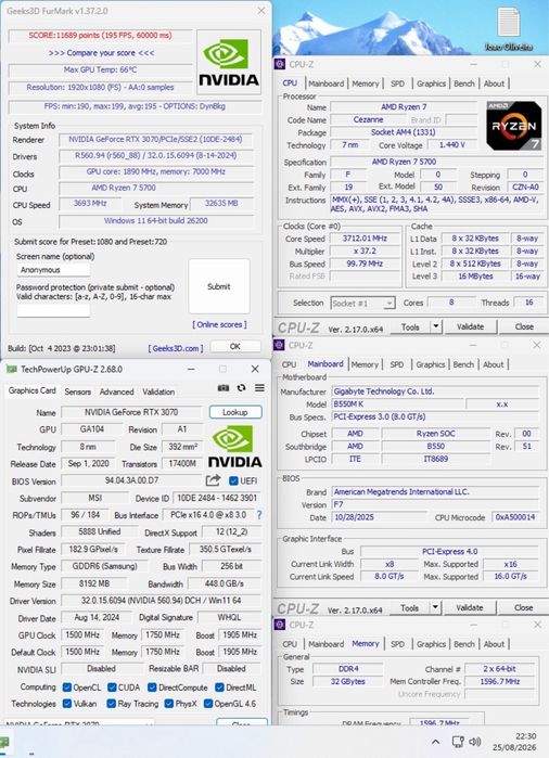 Pc gamer - Ryzen 7 5700  |  RTX 3070 8GB  |  32Gb