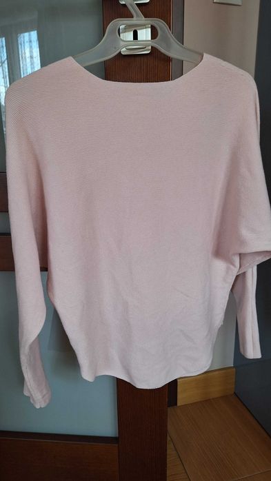 Sweter L/XL wełna merino,kaszmir ,krój nietoperz,ważki,