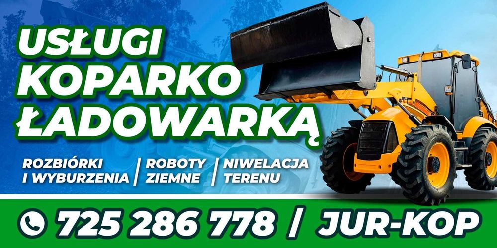 Uslugi koparkoładowarką JUR - KOP