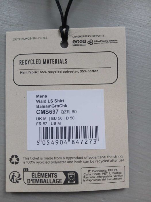 Nowa koszula Craghoppers Wald Koszula z długim rękawem