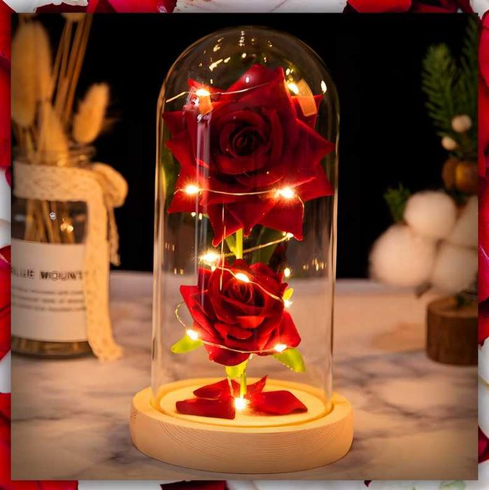 Świecąca wieczna róża w szkle LED Walentynki Dzień Kobiet Urodziny