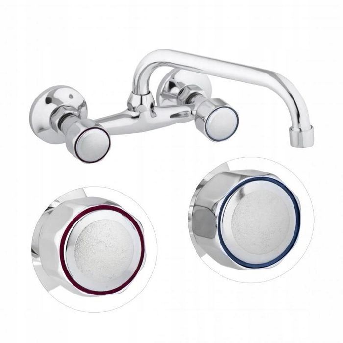 Bateria Kuchenna Ścienna Kran Obrotowa Wylewka Do Zlewu Retro Klasyk