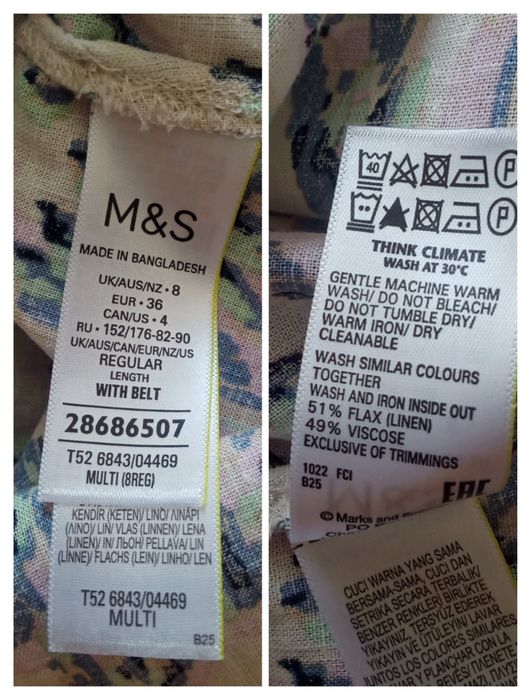 Marks & Spencer długa lniana sukienka