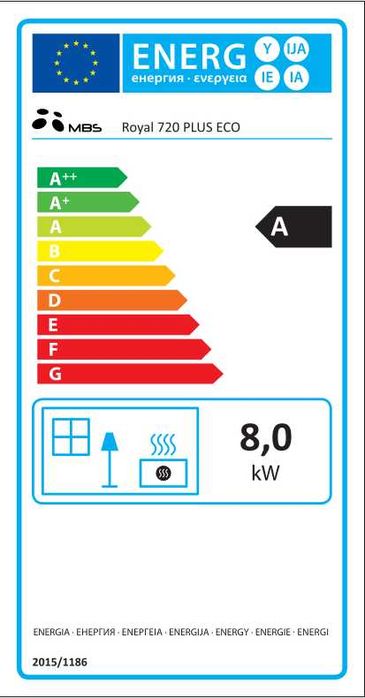 Piec kuchenny, kuchnia ROYAL 720 czerwona, prawa