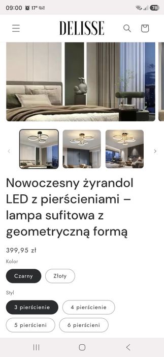 Nowa lampa pierścieniowa nowocsesna
