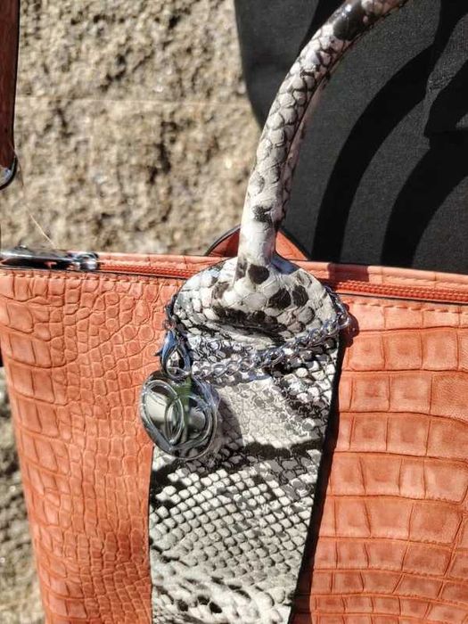 Bolsa Micussi Design Coral com Padrão Serpente Crocodilo ENVIO GRATIS