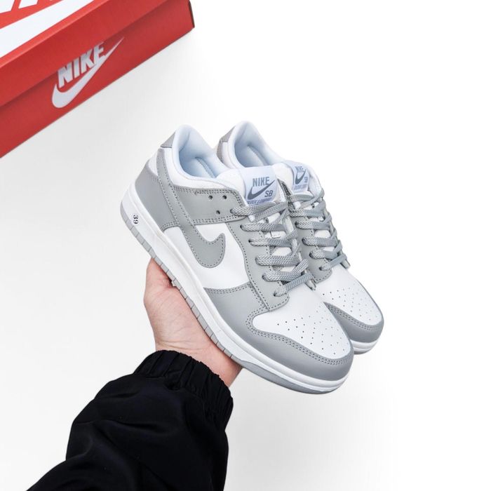 ТОП! Кросівки Nike Dunk Low Retro білі з сірим 41 42 43 44 45 46