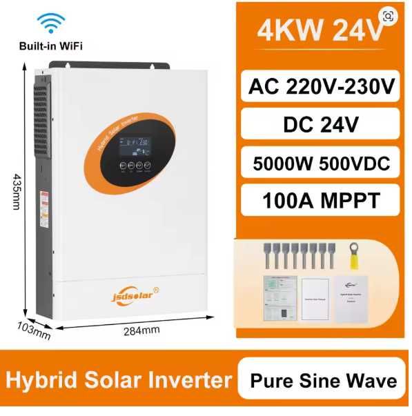 Гібридний інвертор  Jsdsolar 4 кВт 24v в наявності