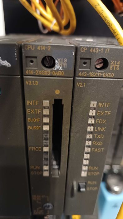 PLC Siemens S7-414, PS407 10A, CP 443-1 IT e RACK