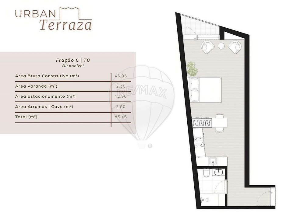 Apartamento T0 para venda
