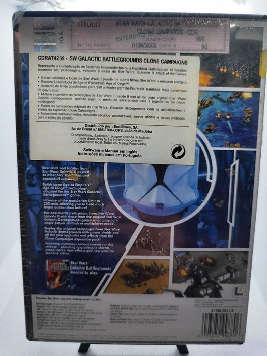 Star Wars Galactic Battlegrounds Clone Campaigns PC Sealed  shrink wrap tear LucasArts RARE