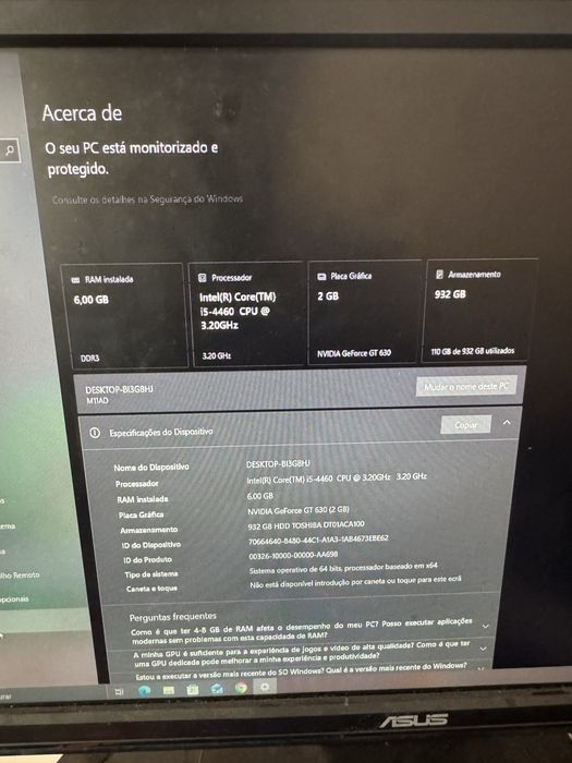 Computador dekstop + monitor + teclado+ rato