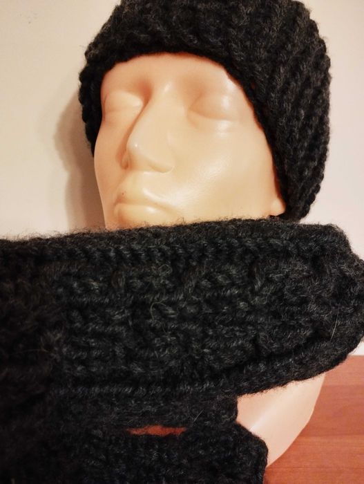 Komplet rękawice + opaska; handmade