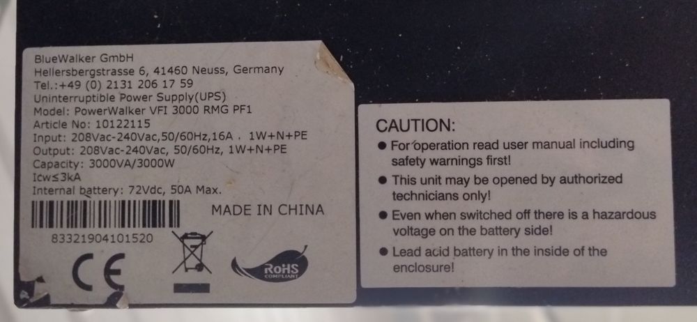 PowerWalker VFI 3000 RMG PF1