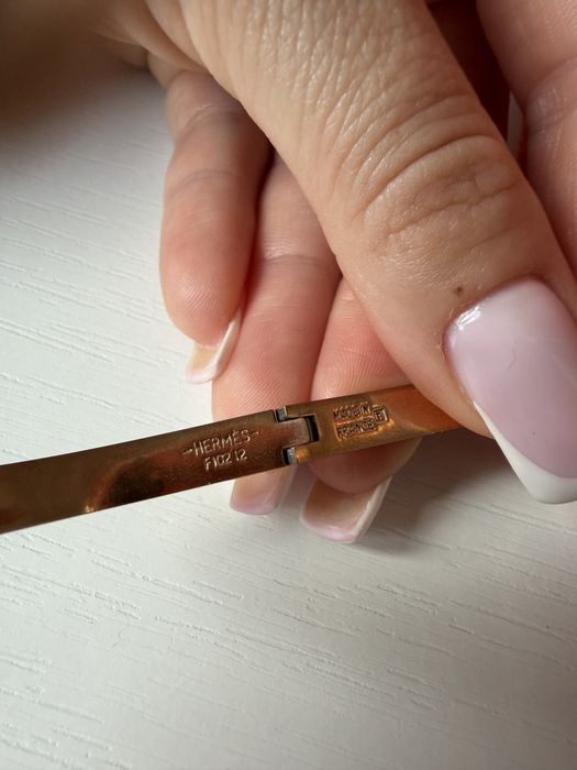 Браслет жосткий стиль Hermes тонка серія розовое золото