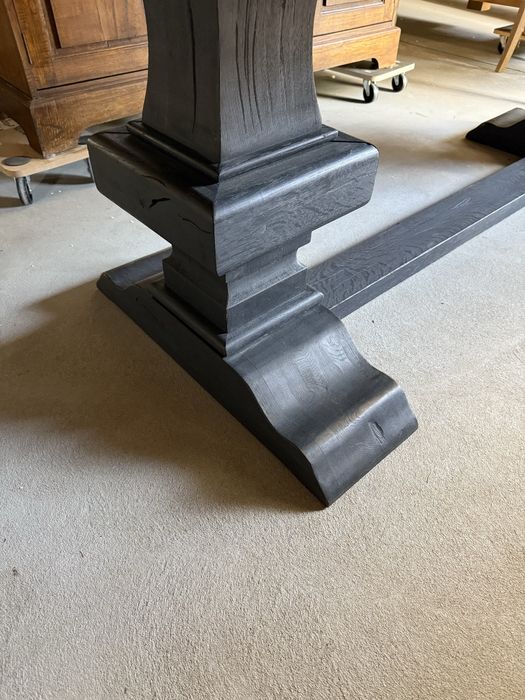 Stół klasztorny 220 stare drewniany vintage RUSTIC czarny dąb dębowy