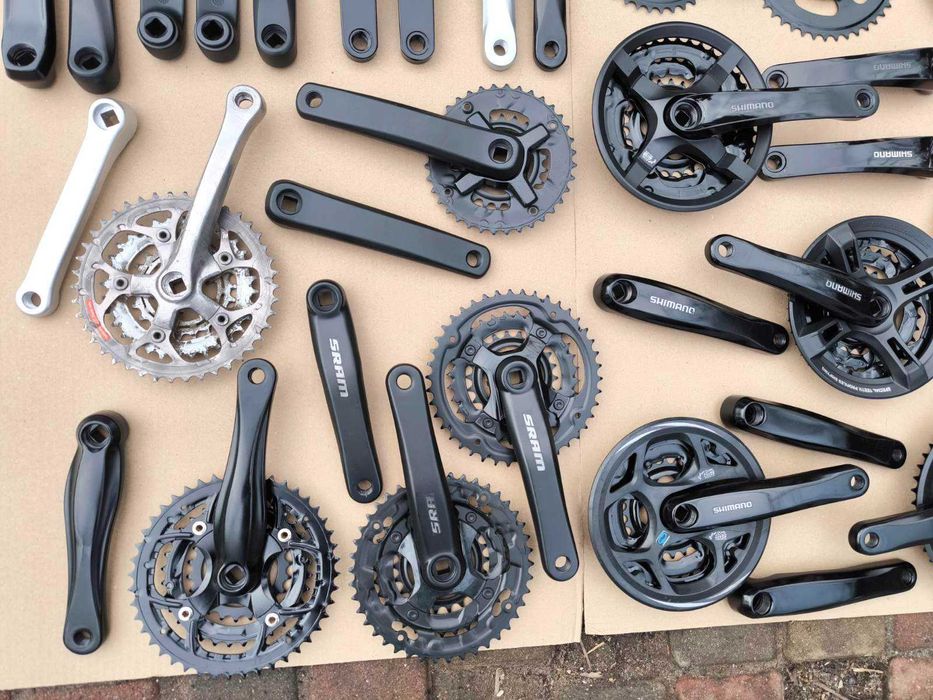 Шатуны алюминиевые велосипеда Shimano, Miranda, SR Santour, Sram,
