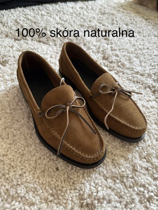 Mokasyny ze skóry naturalnej Zara Origins