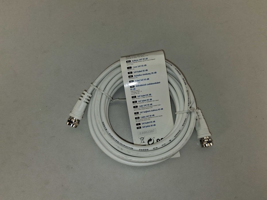 N090 HAMA Kabel Antenowy SAT F 3,0 m Classic Line 85 dB Biały Nowy