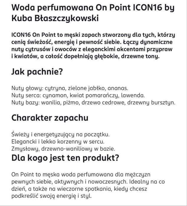 OKAZJA! Woda perfumowana One point icon16 Kuba Błaszczykowski