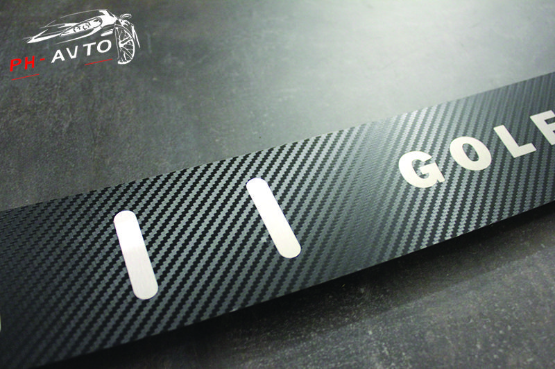 Накладка на бампер VW Golf 7 Combi Універсал Нержавійка + карбон