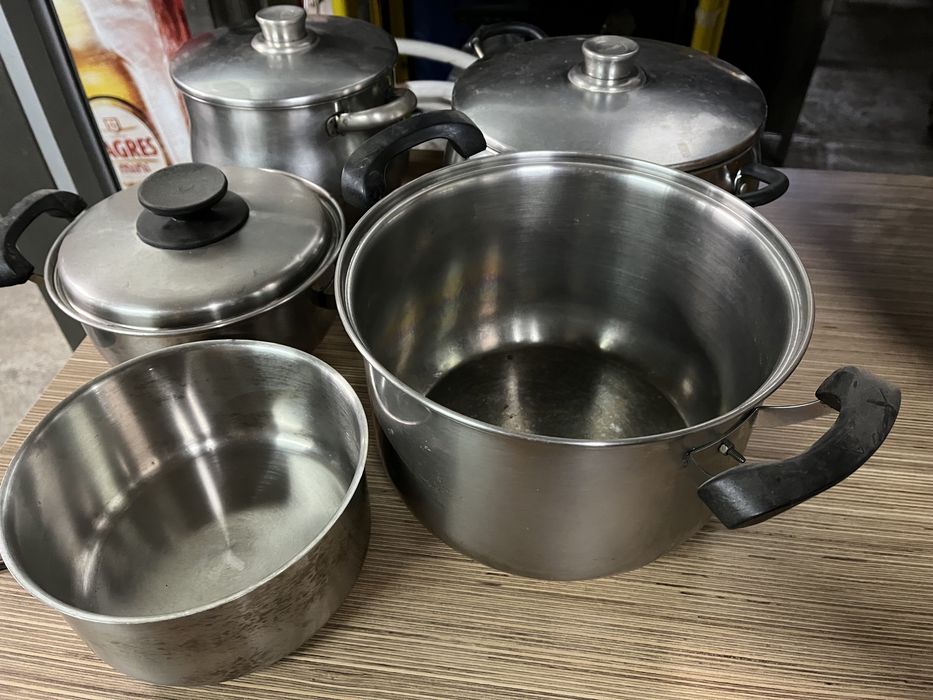 Tachos em inox conjunto de 5 unidades