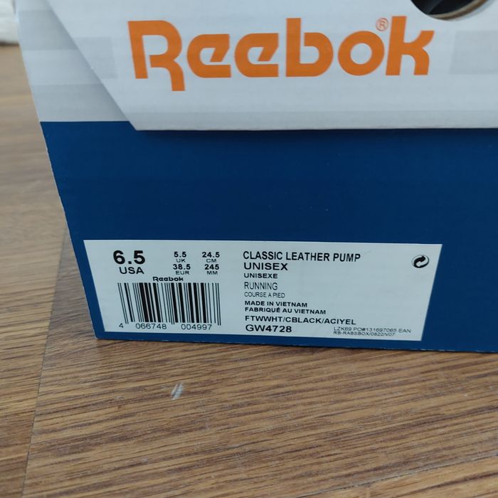 Buty reebok classic leather pump 38.5 unisex