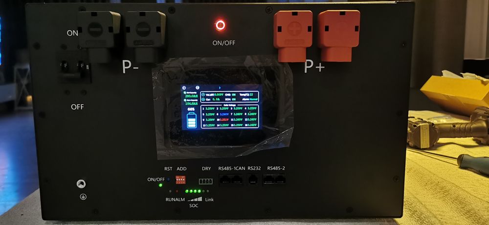 Magazyn energii 48V 14.4 - 16kWh Lifepo4 JK BMS V19 UART gaśnica