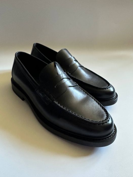 Лофери Zara із натуральної шкіри old money Зара туфлі мокасіни loafers