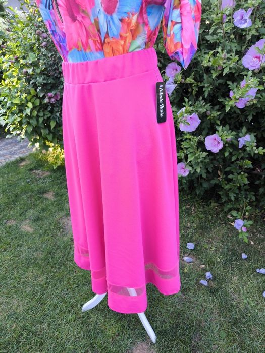 Nowa spódnica fuksja made in italy roz M-xxl
