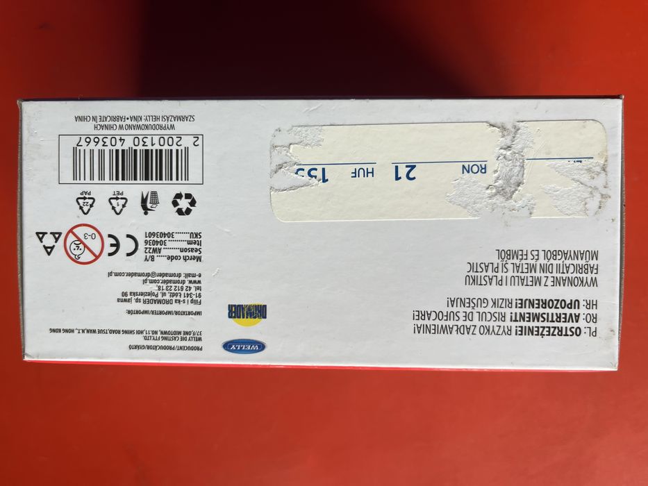 Syrena, Syrenka 105 czerwona model matelowy 1:34 Welly