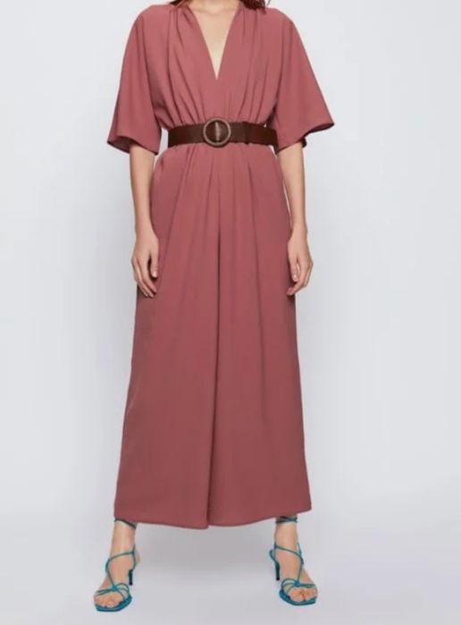 Macacão Zara XS rosa nude