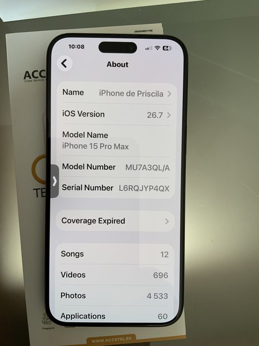 iPhone 15 Pro Max 256GB Blue Titanium com Capa Pelicula e Fatura para Garantia