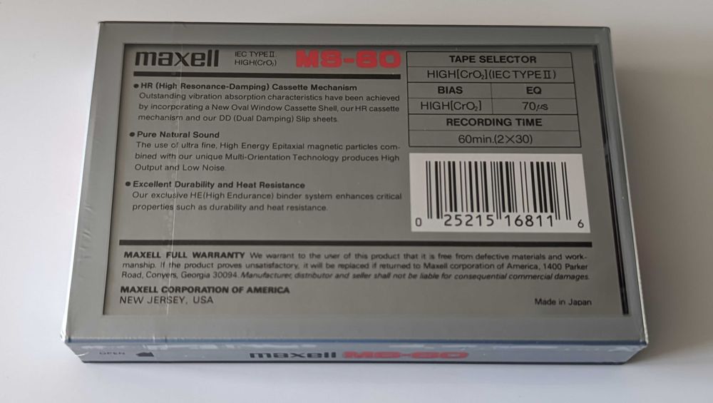 Maxell MS 60 1992r. Master Studio 1szt  Nowa USA
